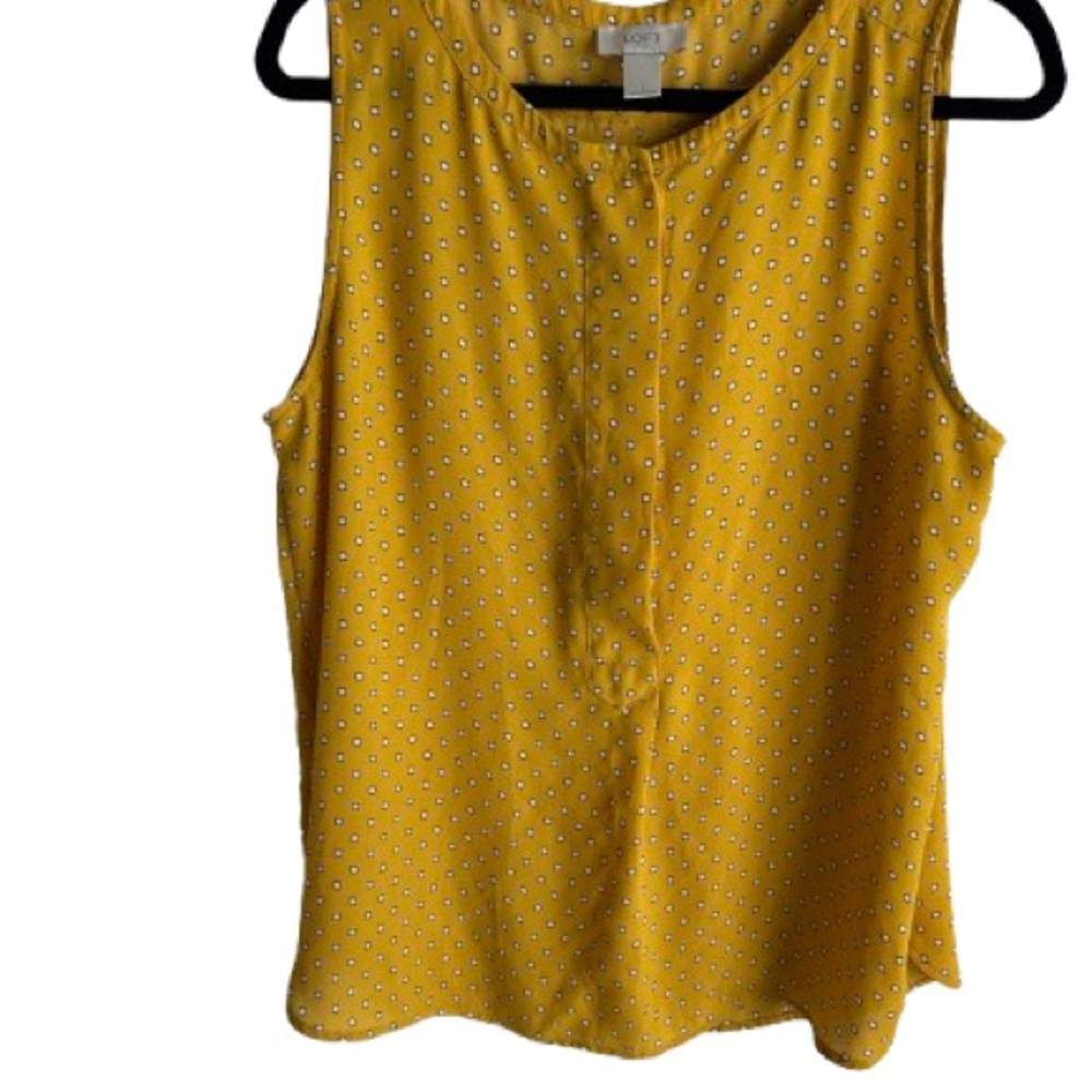 Yellow Sleeveless Top with White Dots